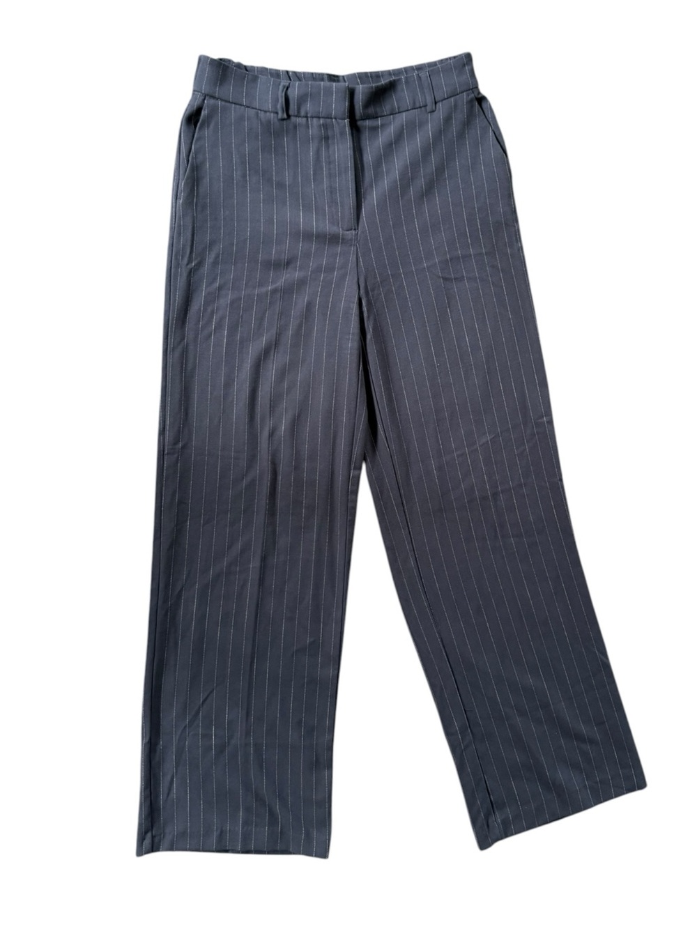 Maison d’Amélie Paris Pinstripe Wide Leg Trousers Blue Grey Size 6